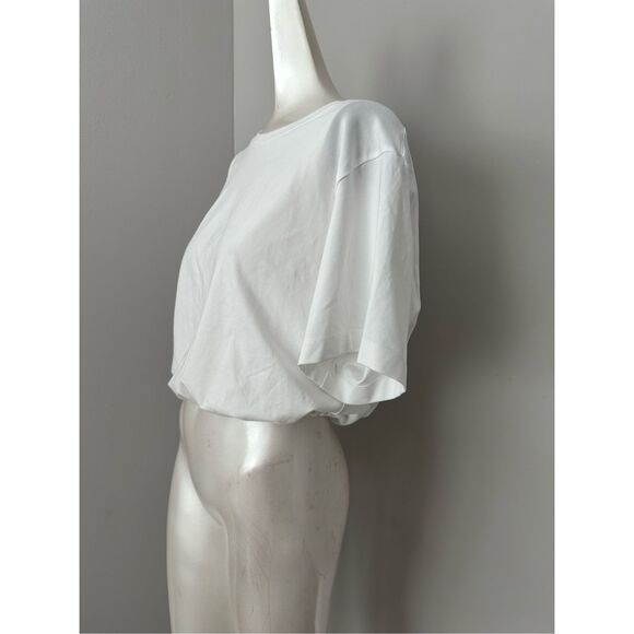 NWT Simkhai Basic Crew Neck Pullover 3/4 Sleeve T Shirt White Size Large $155 - Picture 6 of 10